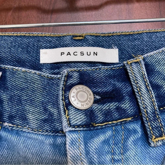 PACSUN High Rise Straight Jeans Size 23 Colorblock - Picture 5 of 9
